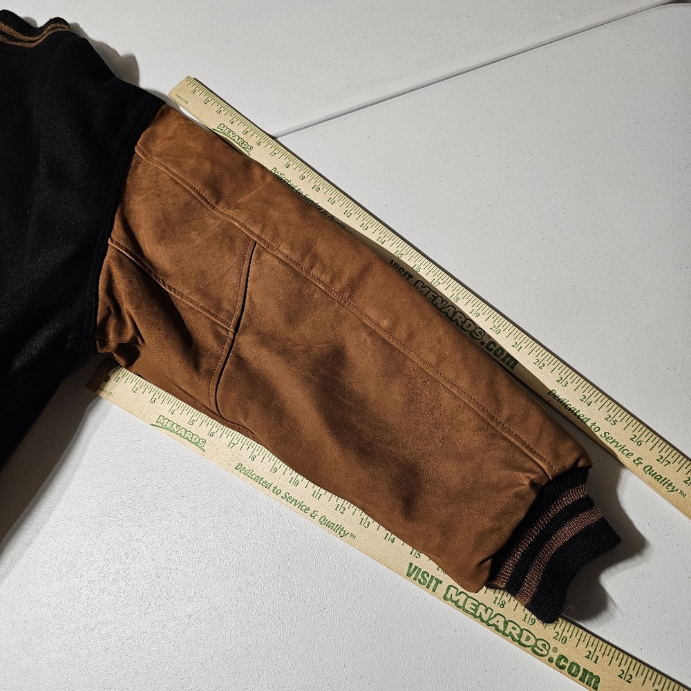 Rennoc Classic Dr. Pepper NFL Wool / Suede Bomber Jacket Mens XL Quilted Liner - Picture 14 of 14
